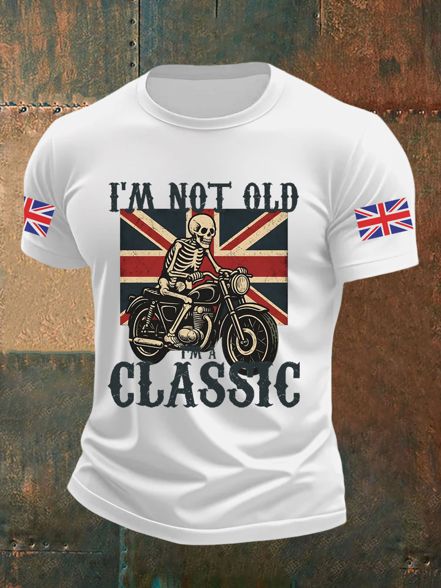 Men's Vintage I'm Not Old I' A Classic England Flag Printed T-shirt-1