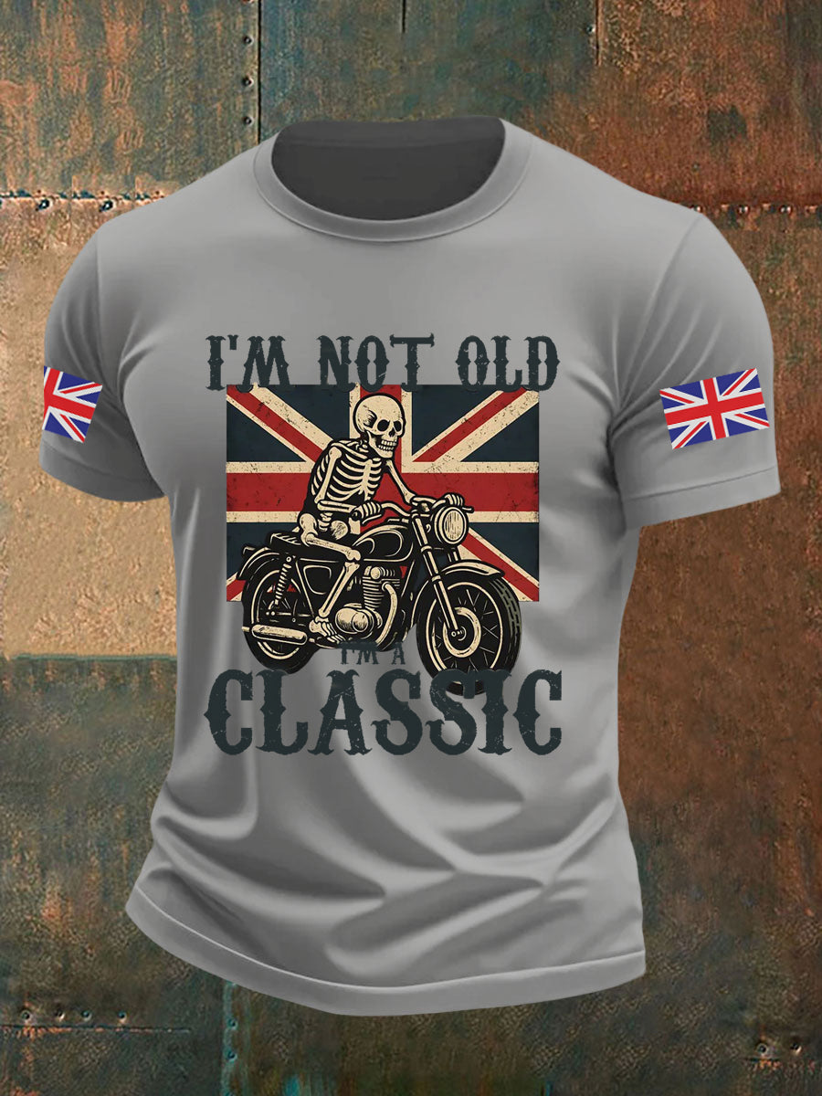 Men's Vintage I'm Not Old I' A Classic England Flag Printed T-shirt-4