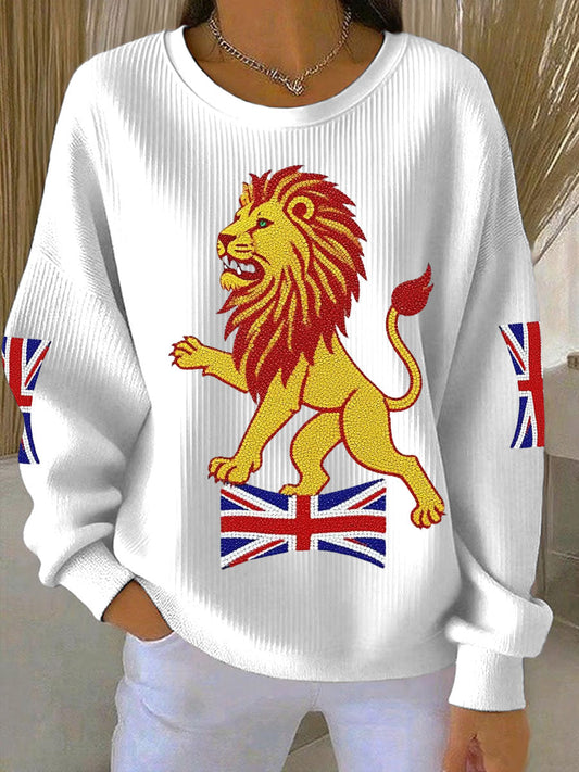 Women's British imitation diamond hot-drilling Printed  Printed Tops