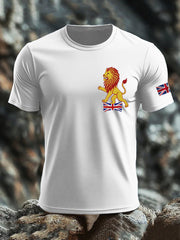 Men's British imitation diamond hot-drilling Printed imitation cotton short-sleeved T-shirt-1