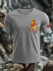 Men's British imitation diamond hot-drilling Printed imitation cotton short-sleeved T-shirt-2