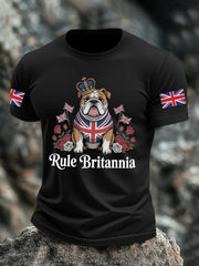 Men's Vintage England Flag Rule Britannia Printed T-shirt-1