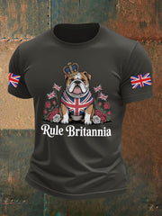 Men's Vintage England Flag Rule Britannia Printed T-shirt-2
