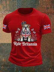 Men's Vintage England Flag Rule Britannia Printed T-shirt-6