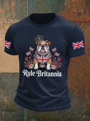 Men's Vintage England Flag Rule Britannia Printed T-shirt-5