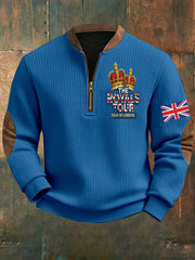 Men's Vintage England Flag The Royals Tour Printed Sweatshirt-3