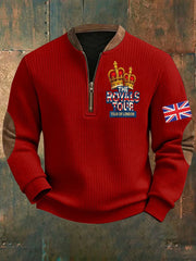 Men's Vintage England Flag The Royals Tour Printed Sweatshirt-4