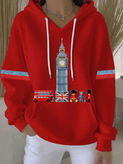 Women's British style Print Casual Hoodie-2