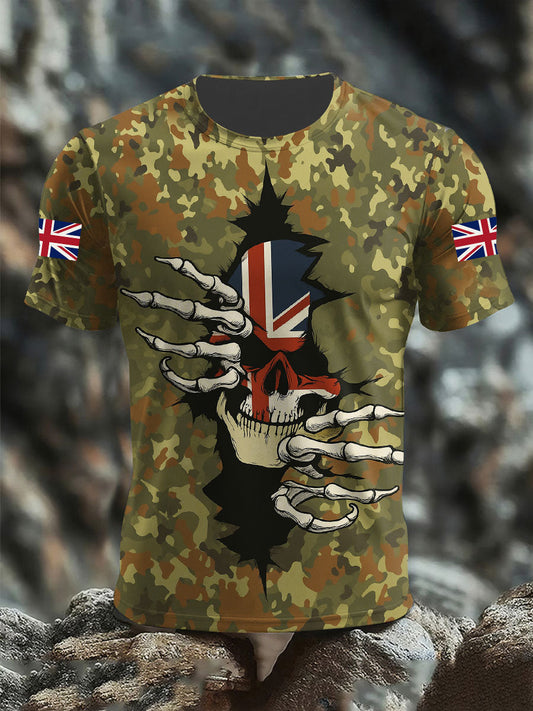 Men's Skull Camouflage Short Sleeves T-shirt