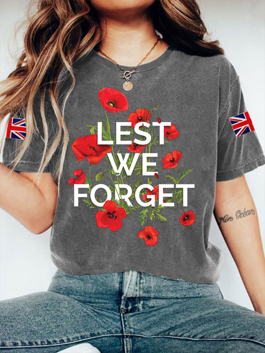 Women's Remembrance Day Lest We Forget Short Sleeve T-Shirt-2