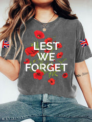 Women's Remembrance Day Lest We Forget Short Sleeve T-Shirt-2