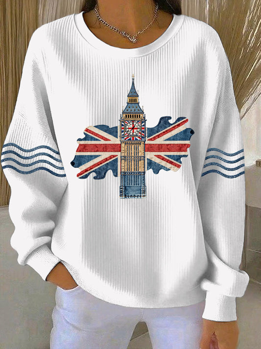 Women's British style  Print Casual Sweatshirt