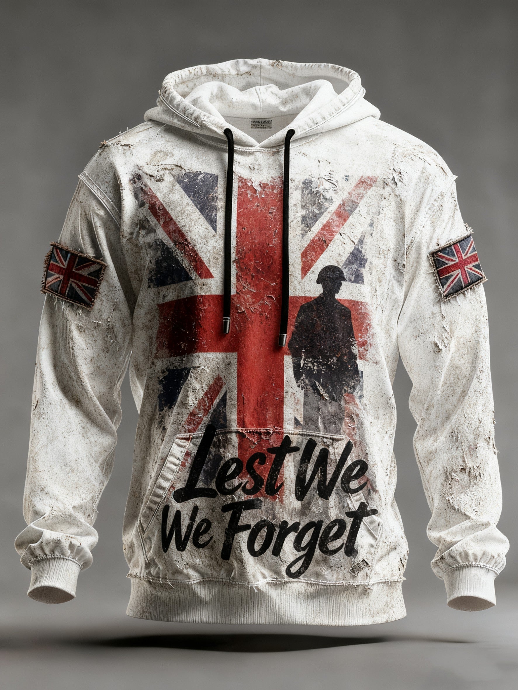 Men's Remembrance Day Lest We Forget Printed Hoodie