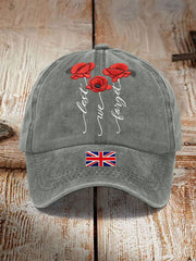 Unisex Remembrance Day Lest We Forge Print Hat-1