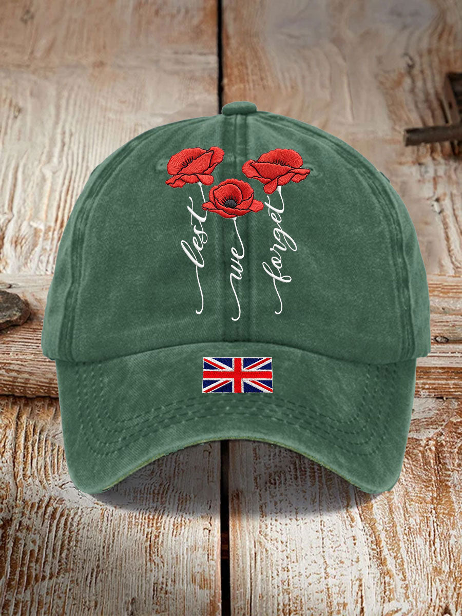 Unisex Remembrance Day Lest We Forge Print Hat-3