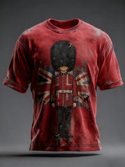 Men's Vintage UK Flag Printed T-shirt