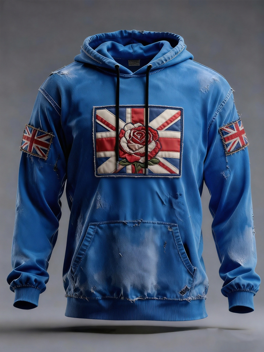 Women's British Rose Printed hoodie-2