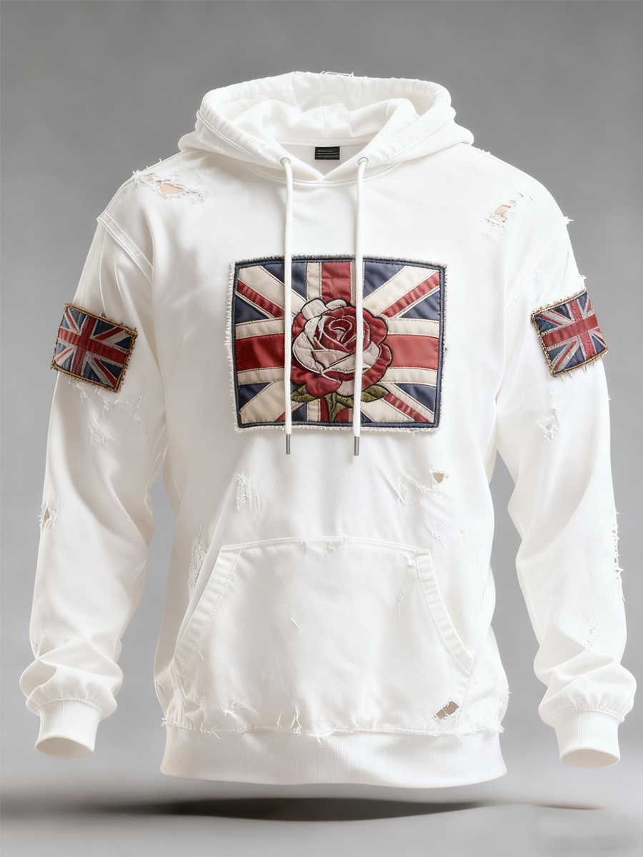 Women's British Rose Printed hoodie-3