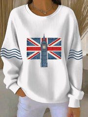 Women's British style  Print Casual Sweatshirt