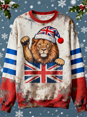 Men's Vintage British Lion Christmas Crew Neck Sweatshirt