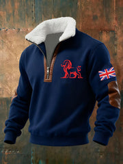 Men's Vintage British Lion Print Sweatshirt-1