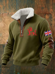 Men's Vintage British Lion Print Sweatshirt-3
