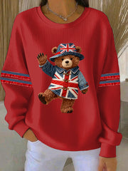 Women's British style  Print Casual Sweatshirt-1