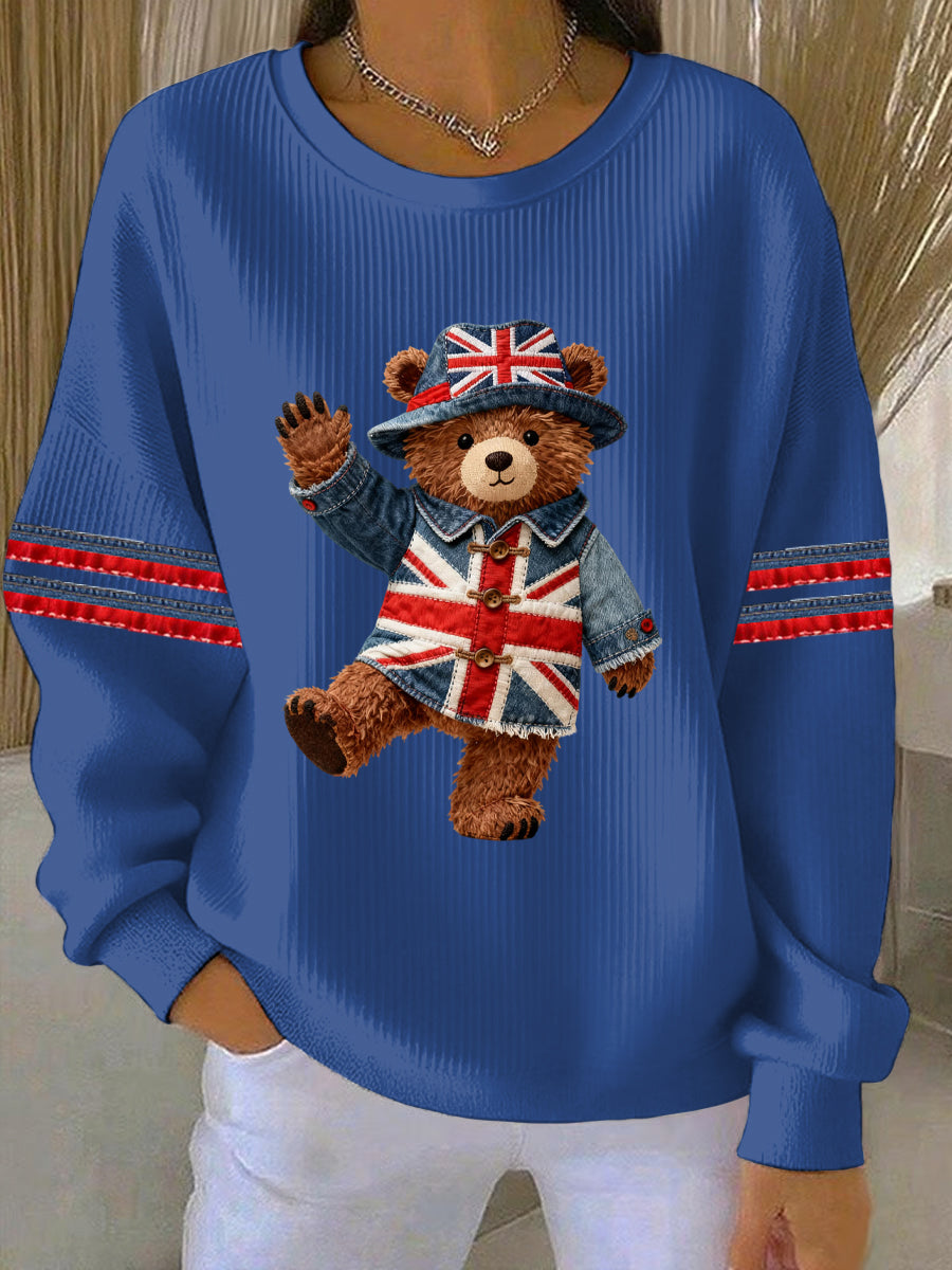 Women's British style  Print Casual Sweatshirt-2