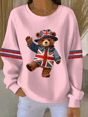 Women's British style  Print Casual Sweatshirt-3