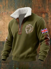 Men's Vintage British Lion Print Sweatshirt-2