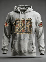 Men's Vintage England Flag Lion Printed Hoodie-4
