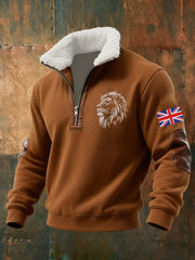 Men's Vintage British Lion Print Sweatshirt-3