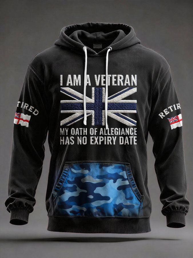 Men's UK Retired Veteran Printed Hoodie-1