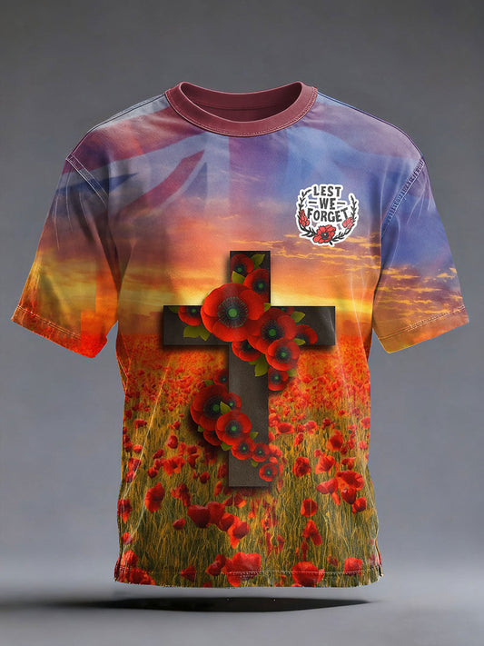 Men's Remembrance Day Lest We Forge Short Sleeves T-shirt