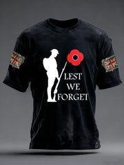 Men's Remembrance Day Lest We Forge Short Sleeves T-shirt-1
