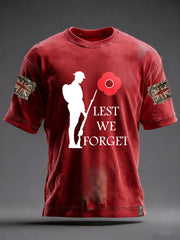 Men's Remembrance Day Lest We Forge Short Sleeves T-shirt-3