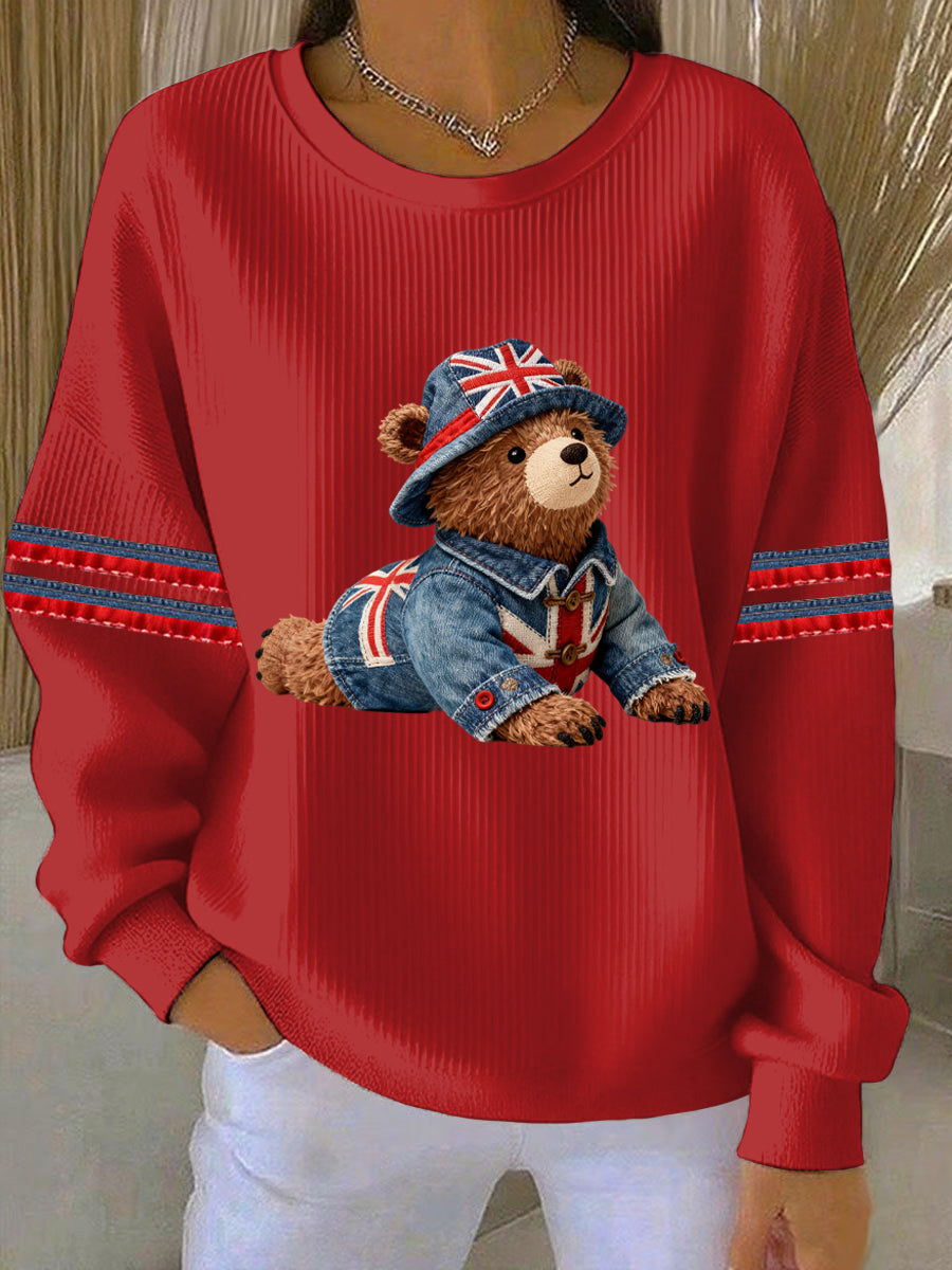 Women's British style  Print Casual Sweatshirt-1