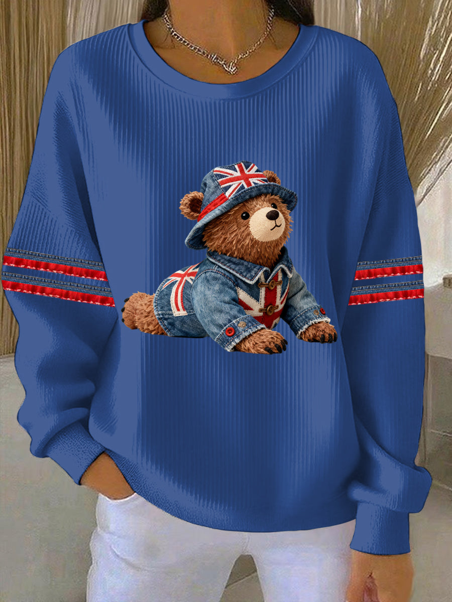 Women's British style  Print Casual Sweatshirt-2