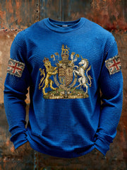 Men's UK Flag Waffle Long Sleeve T-Shirt-2