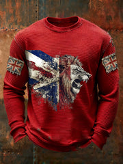 Men's UK Flag Waffle Long Sleeve T-Shirt-2