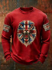 Men's UK Flag Waffle Long Sleeve T-Shirt-1