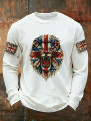 Men's UK Flag Waffle Long Sleeve T-Shirt-2
