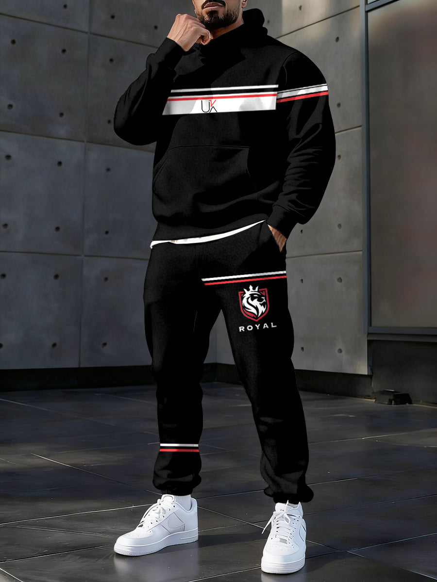 Men's Casual Hoodie And Pants Set-1