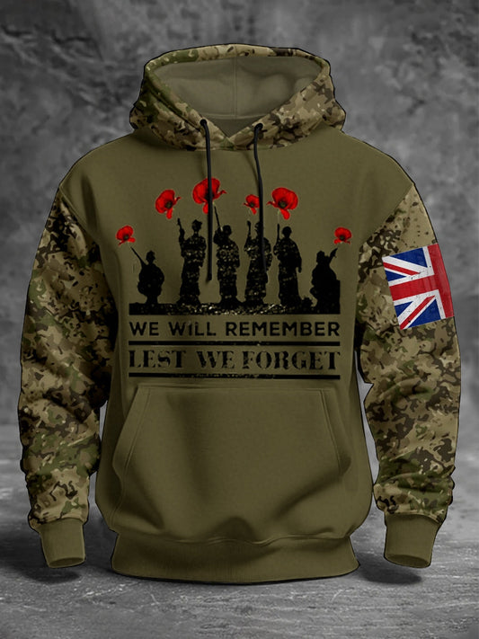 Men's Remembrance Day Lest We Forget aggy Hoodie