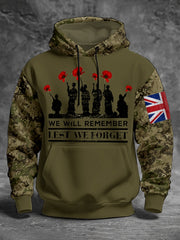 Men's Remembrance Day Lest We Forget aggy Hoodie