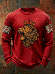 Men's UK Flag Waffle Long Sleeve T-Shirt-1