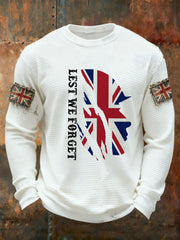 Men's Remembrance Day Lest We Forget Waffle Long Sleeve T-Shirt