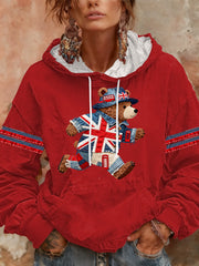 Women's British style Print Casual Hoodie-1