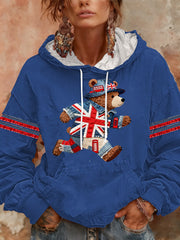 Women's British style Print Casual Hoodie-2