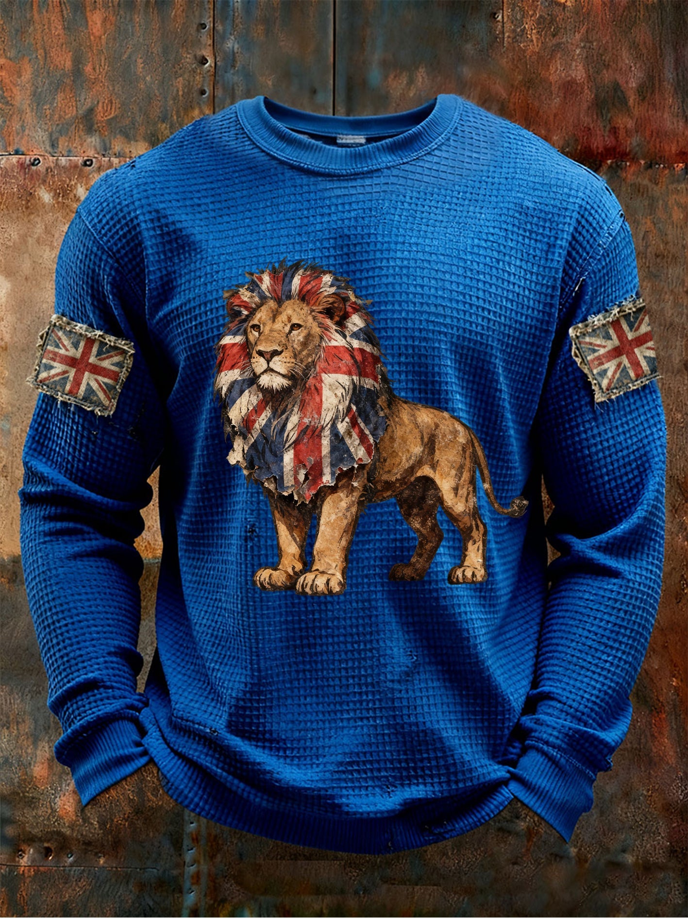 Men's Vintage British Lion Waffle Top-2